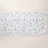 Snoopy farbenfrohe Herzmuster Strandtuch (Vorderseite)