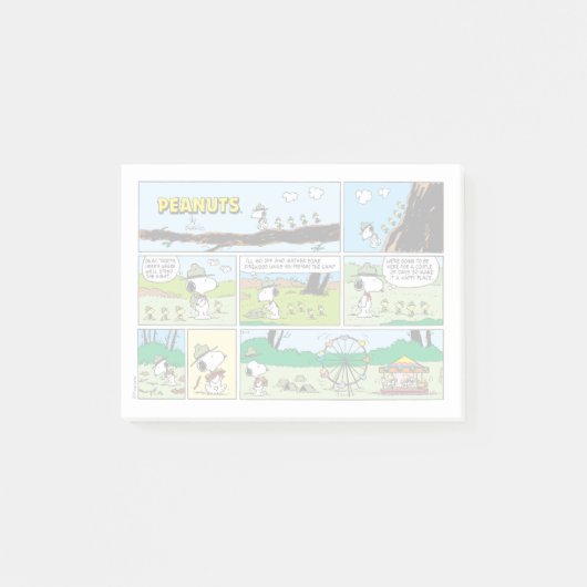 Snoopy & Friends | Go-Camping Post-it Klebezettel (Vorderseite)