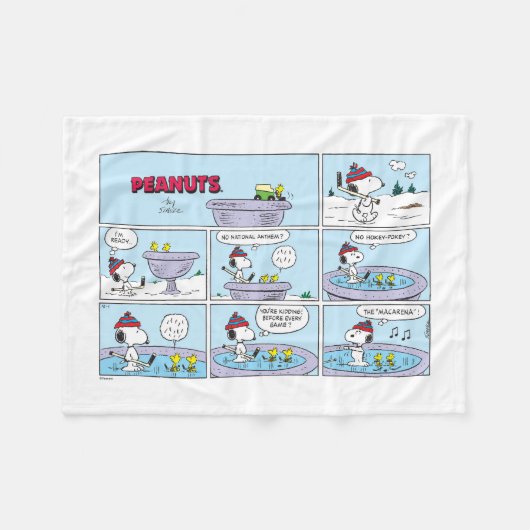 Snoopy & Friends Hockey Game Fleecedecke (Vorderseite (Horizontal))