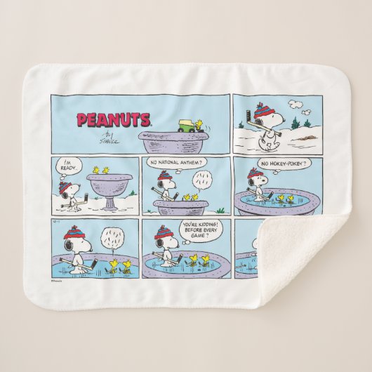 Snoopy & Friends Hockey Game Sherpadecke (Vorderseite (Horizontal))