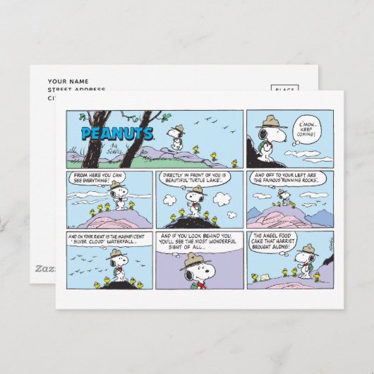 Snoopy & Friends | Wandern Postkarte (Vorne/Hinten)