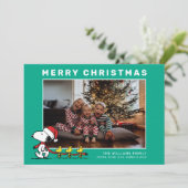 Snoopy & Friends Weihnachts-Foto Feiertagskarte (Stehend Vorderseite)