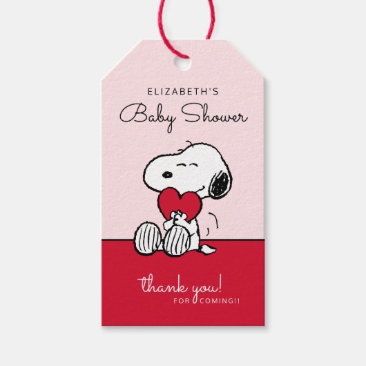 Snoopy | Geschenkanhänger für Baby-Party "Kleiner  (Vorderseite)