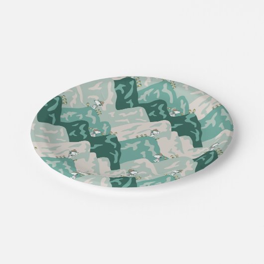 Snoopy Großes Outdoor Muster Pappteller (Schrägansicht)