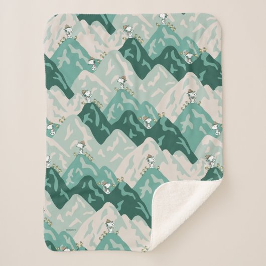 Snoopy Großes Outdoor Muster Sherpadecke (Vorderseite)