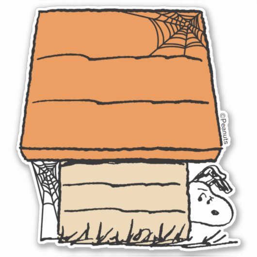 Snoopy Halloween Spider Web Doghouse Aufkleber (Vorderseite)