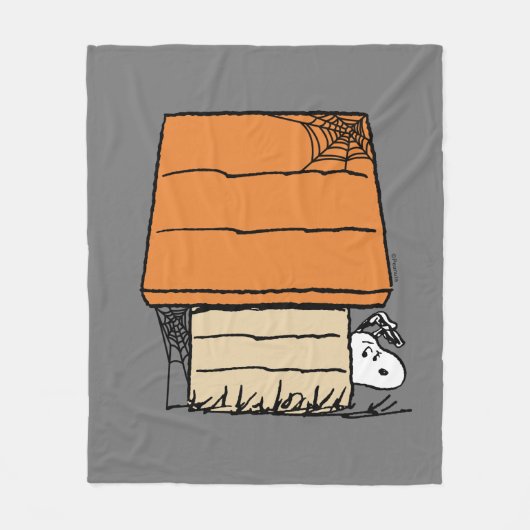 Snoopy Halloween Spider Web Doghouse Fleecedecke (Vorderseite)