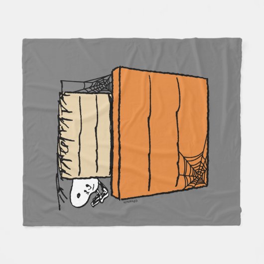 Snoopy Halloween Spider Web Doghouse Fleecedecke (Vorderseite (Horizontal))