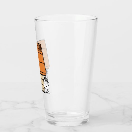 Snoopy Halloween Spider Web Doghouse Glas (Links)