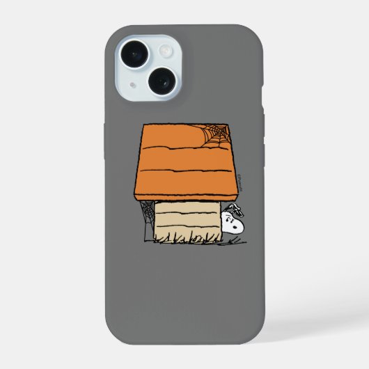 Snoopy Halloween Spider Web Doghouse iPhone 15 Hülle (Rückseite)