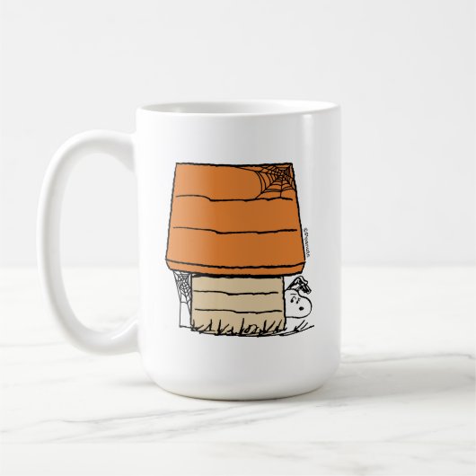 Snoopy Halloween Spider Web Doghouse Kaffeetasse (Links)
