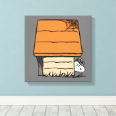 Snoopy Halloween Spider Web Doghouse Leinwanddruck (Insitu (Holzboden))