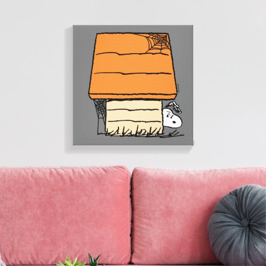Snoopy Halloween Spider Web Doghouse Leinwanddruck (Insitu (Wohnzimmer))