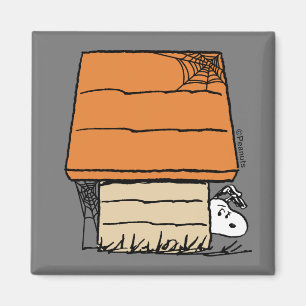 Snoopy Halloween Spider Web Doghouse Magnet