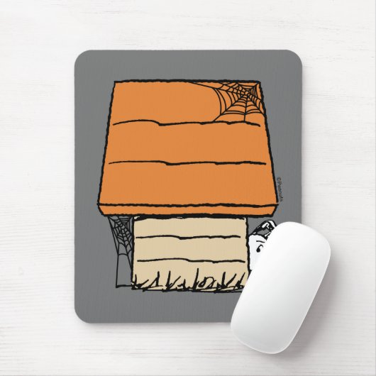 Snoopy Halloween Spider Web Doghouse Mousepad (Mit Mouse)
