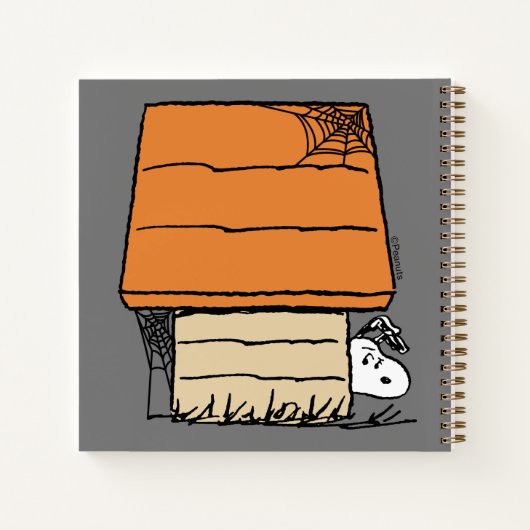 Snoopy Halloween Spider Web Doghouse Notizblock (Rückseite)