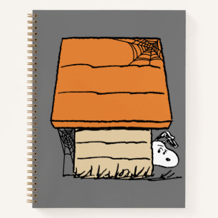 Snoopy Halloween Spider Web Doghouse Notizblock