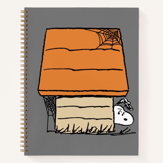 Snoopy Halloween Spider Web Doghouse Notizblock (Vorderseite)