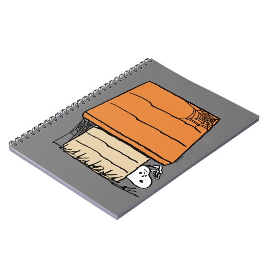 Snoopy Halloween Spider Web Doghouse Notizblock (Linke Seite)