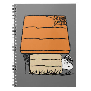 Snoopy Halloween Spider Web Doghouse Notizblock