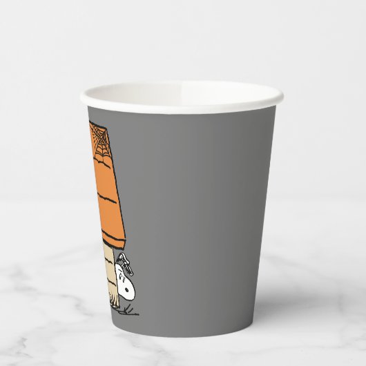 Snoopy Halloween Spider Web Doghouse Pappbecher (Links)