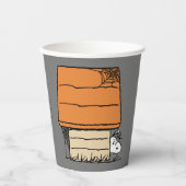 Snoopy Halloween Spider Web Doghouse Pappbecher (Vorderseite)