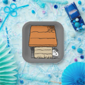 Snoopy Halloween Spider Web Doghouse Pappteller (Party)