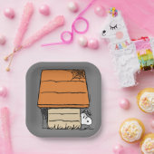 Snoopy Halloween Spider Web Doghouse Pappteller (Party)