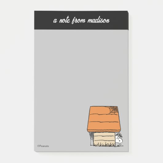 Snoopy Halloween Spider Web Doghouse Post-it Klebezettel (Vorderseite)