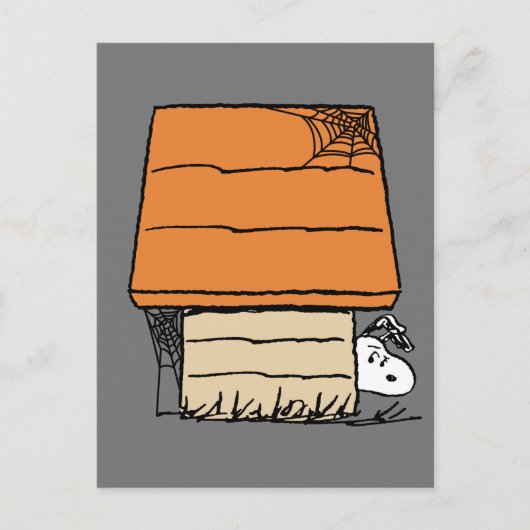 Snoopy Halloween Spider Web Doghouse Postkarte (Vorderseite)
