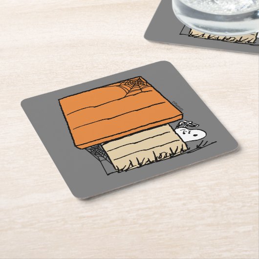 Snoopy Halloween Spider Web Doghouse Rechteckiger Pappuntersetzer (angewinkelt)