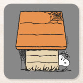 Snoopy Halloween Spider Web Doghouse Rechteckiger Pappuntersetzer (Vorderseite)