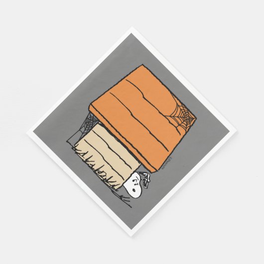 Snoopy Halloween Spider Web Doghouse Serviette (Ecke)