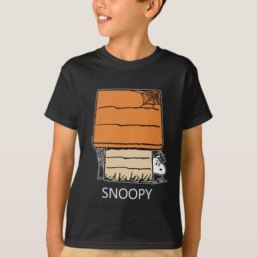 Snoopy Halloween Spider Web Doghouse T-Shirt (Vorderseite)