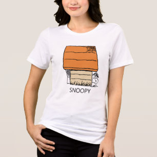 Snoopy Halloween Spider Web Doghouse Tri-Blend Shirt
