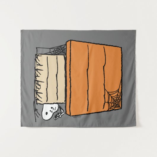 Snoopy Halloween Spider Web Doghouse Wandteppich (Vorderseite (Horizontal))