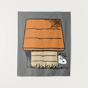Snoopy Halloween Spider Web Doghouse Wandteppich