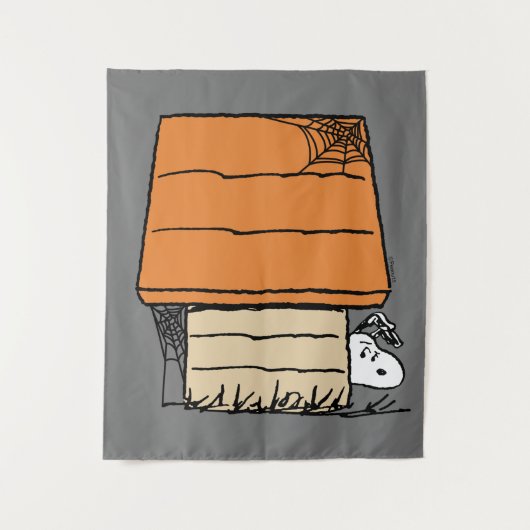 Snoopy Halloween Spider Web Doghouse Wandteppich (Vorderseite)