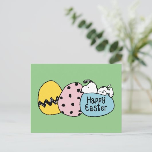 Snoopy - Happy Oaster Postkarte (Stehend Vorderseite)