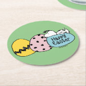 Snoopy - Happy Oaster Runder Pappuntersetzer (Angewinkelt)