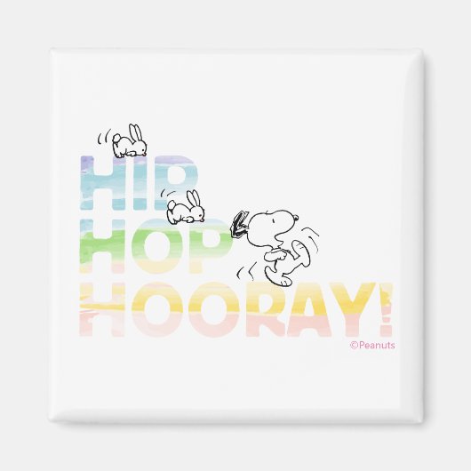 Snoopy Hip Hop Hooray Ostern Magnet (Vorne)
