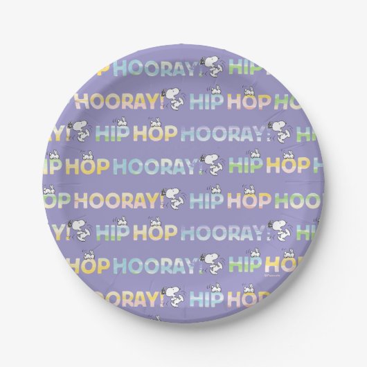 Snoopy Hip Hop Hooray Ostern Pappteller (Vorderseite)