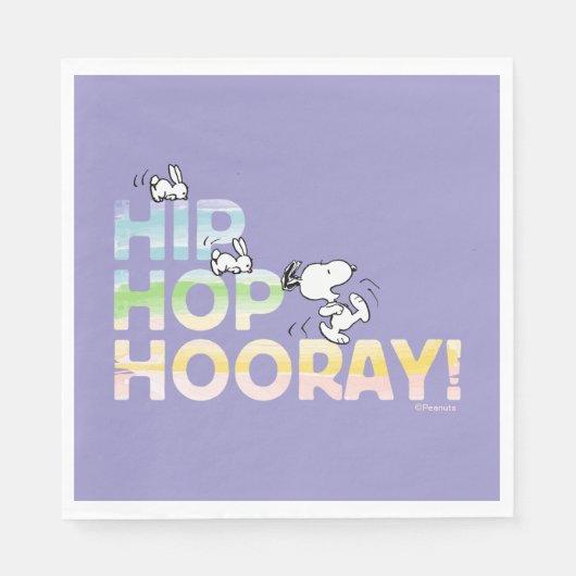 Snoopy Hip Hop Hooray Ostern Serviette (Vorderseite)