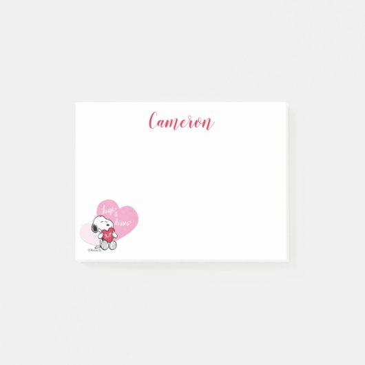 Snoopy Hugs & Kisses Post-it Klebezettel (Vorderseite)
