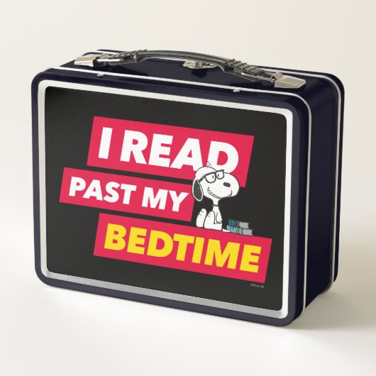 Snoopy "I Read Past My Bedtime" Metall Brotdose (Rückseite)