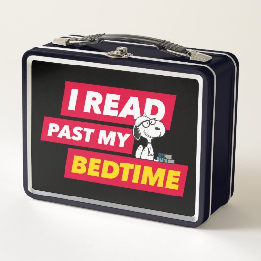 Snoopy "I Read Past My Bedtime" Metall Brotdose (Vorderseite)