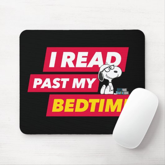 Snoopy "I Read Past My Bedtime" Mousepad (Mit Mouse)