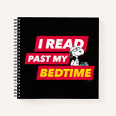 Snoopy "I Read Past My Bedtime" Notizblock (Vorderseite)
