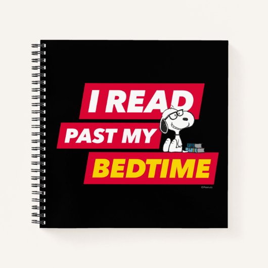 Snoopy "I Read Past My Bedtime" Notizblock (Vorderseite)
