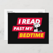 Snoopy "I Read Past My Bedtime" Postkarte (Vorne/Hinten)